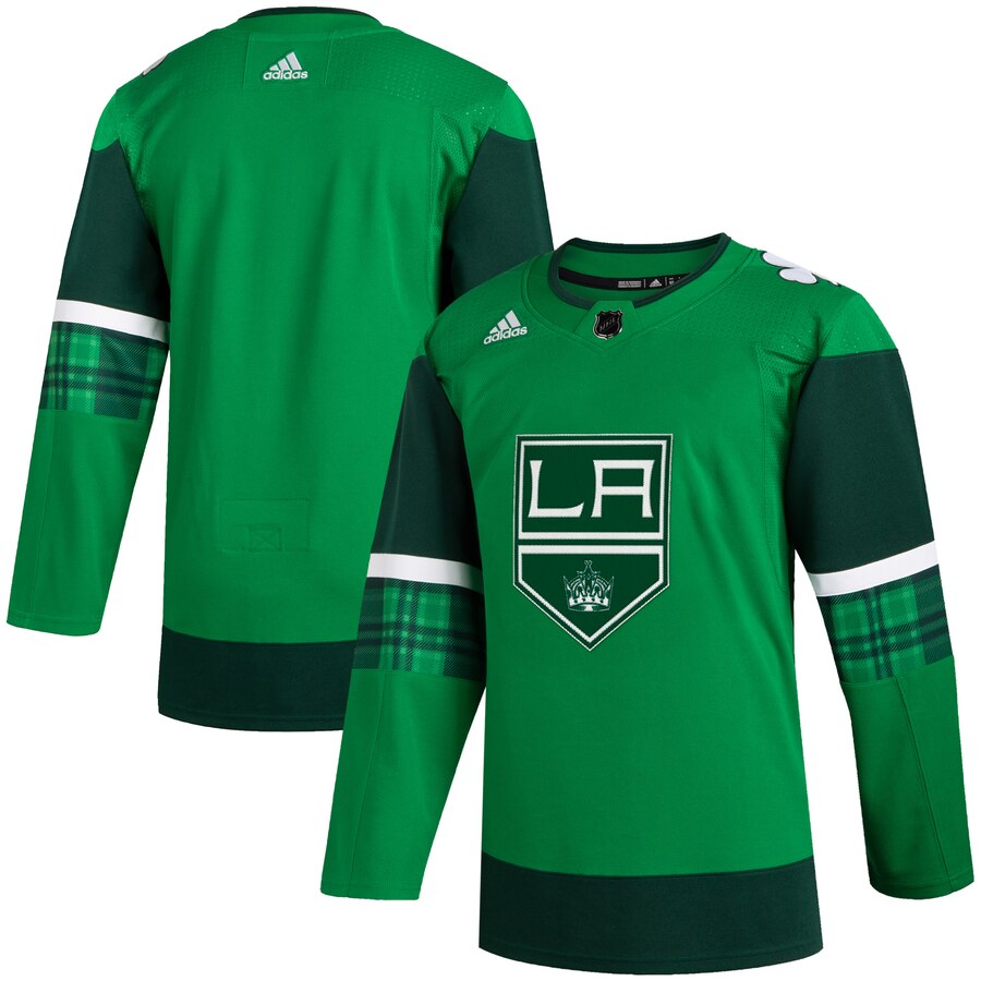 Los Angeles Kings Blank Men's Adidas 2020 St. Patrick's Day Stitched NHL Jersey Green