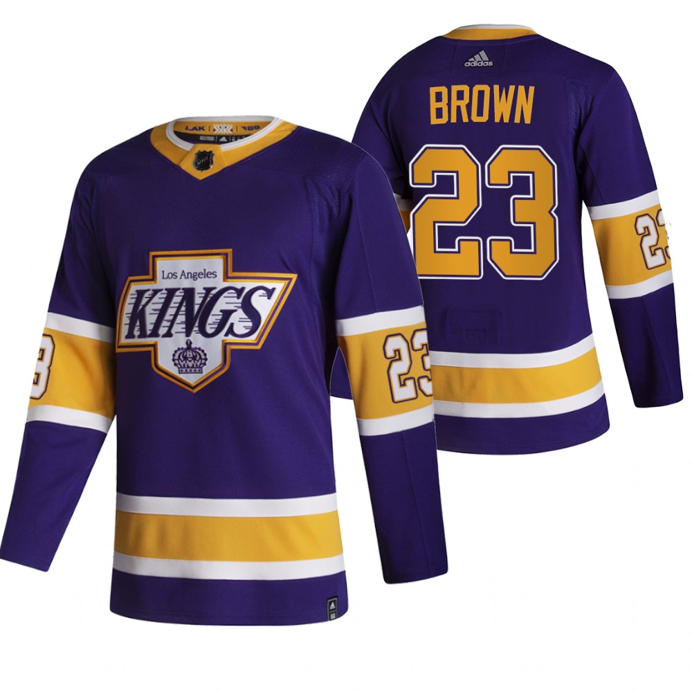 Los Angeles Kings #23 Dustin Brown Black Men's Adidas 2020-21 Alternate Authentic Player NHL Jersey