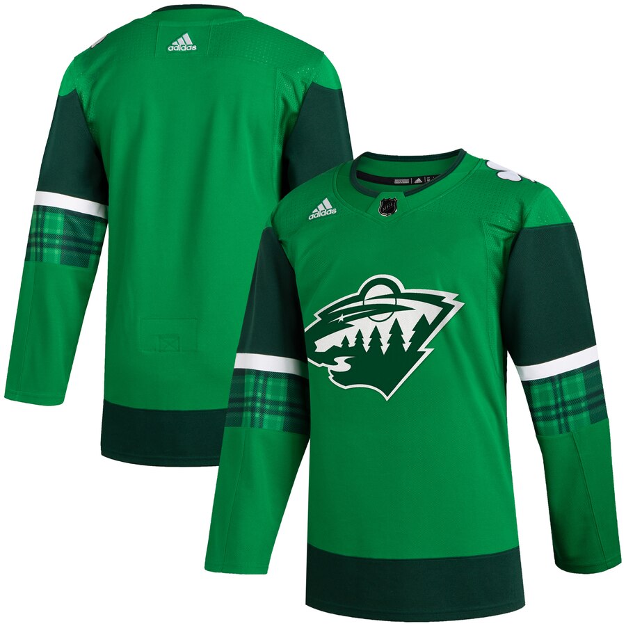 Minnesota Wild Blank Men's Adidas 2020 St. Patrick's Day Stitched NHL Jersey Green