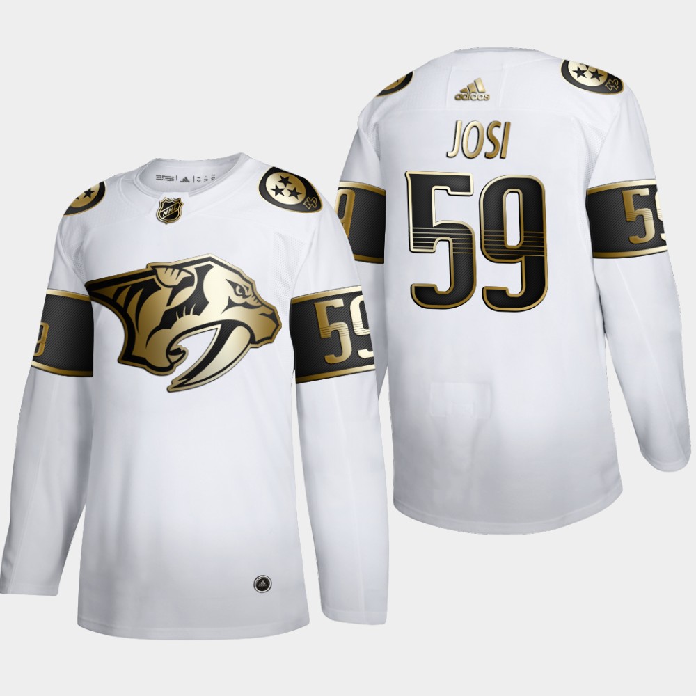 Nashville Predators #59 Roman Josi Men's Adidas White Golden Edition Limited Stitched NHL Jersey