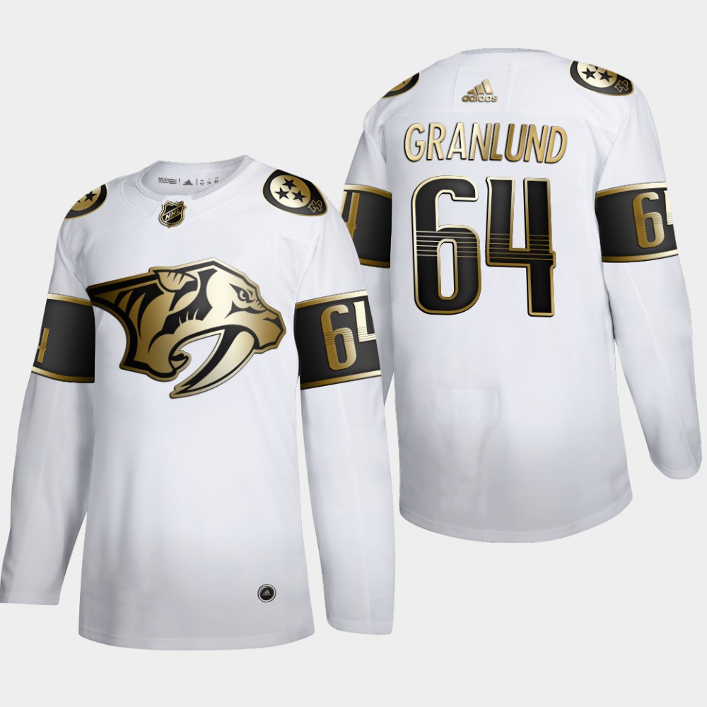 Nashville Predators #64 Mikael Granlund Men's Adidas White Golden Edition Limited Stitched NHL Jersey