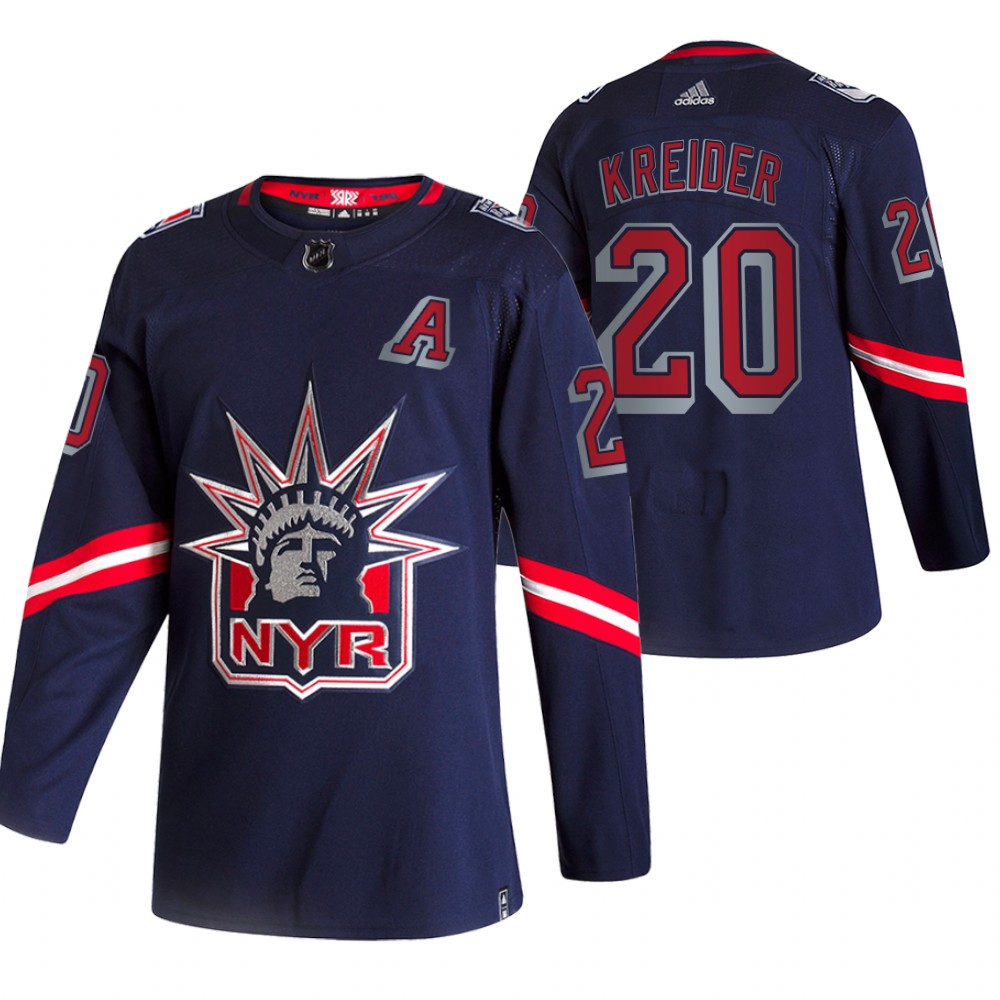 New York Rangers #20 Chris Kreider Navy Men's Adidas 2020-21 Alternate Authentic Player NHL Jersey