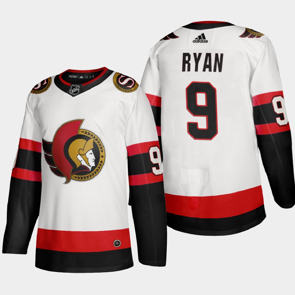 Ottawa Senators #9 Bobby Ryan Men's Adidas 2020-21 Authentic Player Away Stitched NHL Jersey White