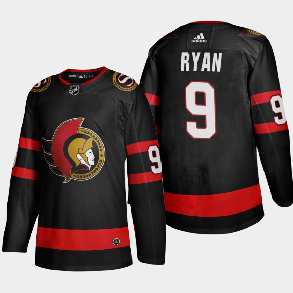 Ottawa Senators #9 Bobby Ryan Men's Adidas 2020-21 Authentic Player Home Stitched NHL Jersey Black