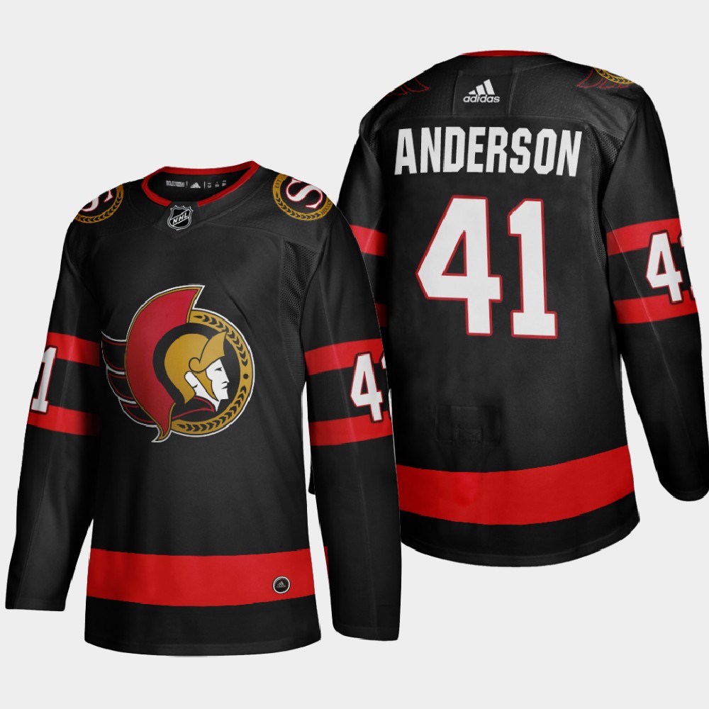 Ottawa Senators #41 Craig Anderson Men's Adidas 2020-21 Authentic Player Home Stitched NHL Jersey Black