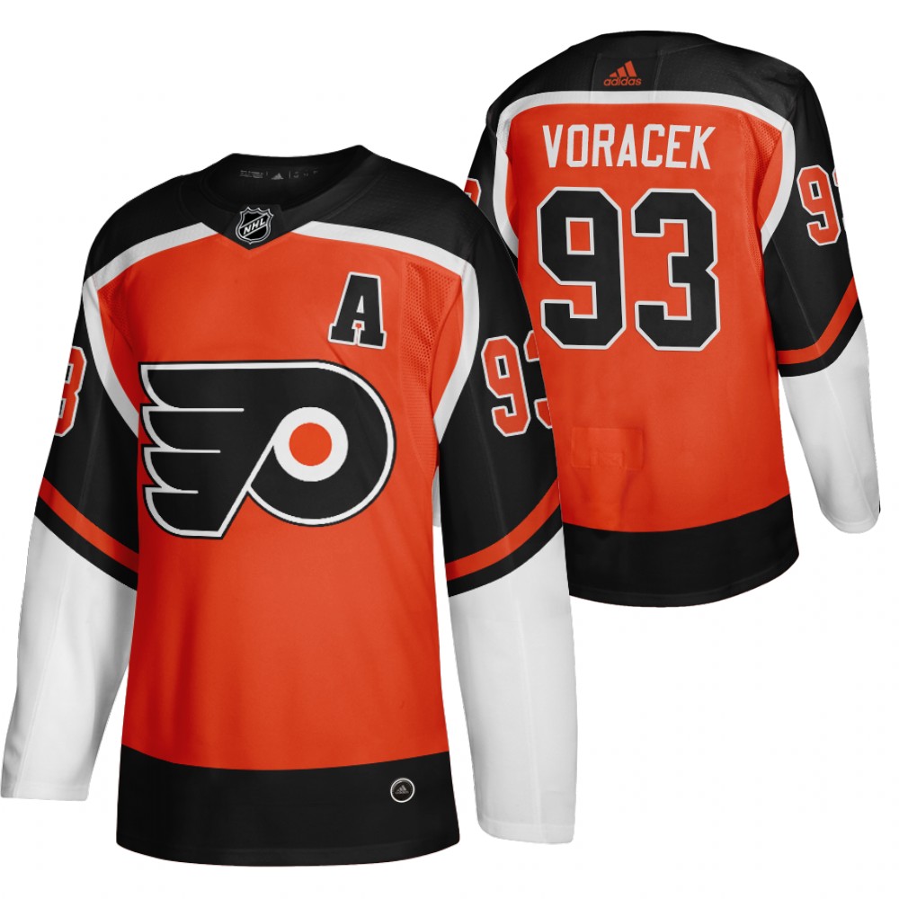 Philadelphia Flyers #93 Jakub Voracek Orange Men's Adidas 2020-21 Reverse Retro Alternate NHL Jersey