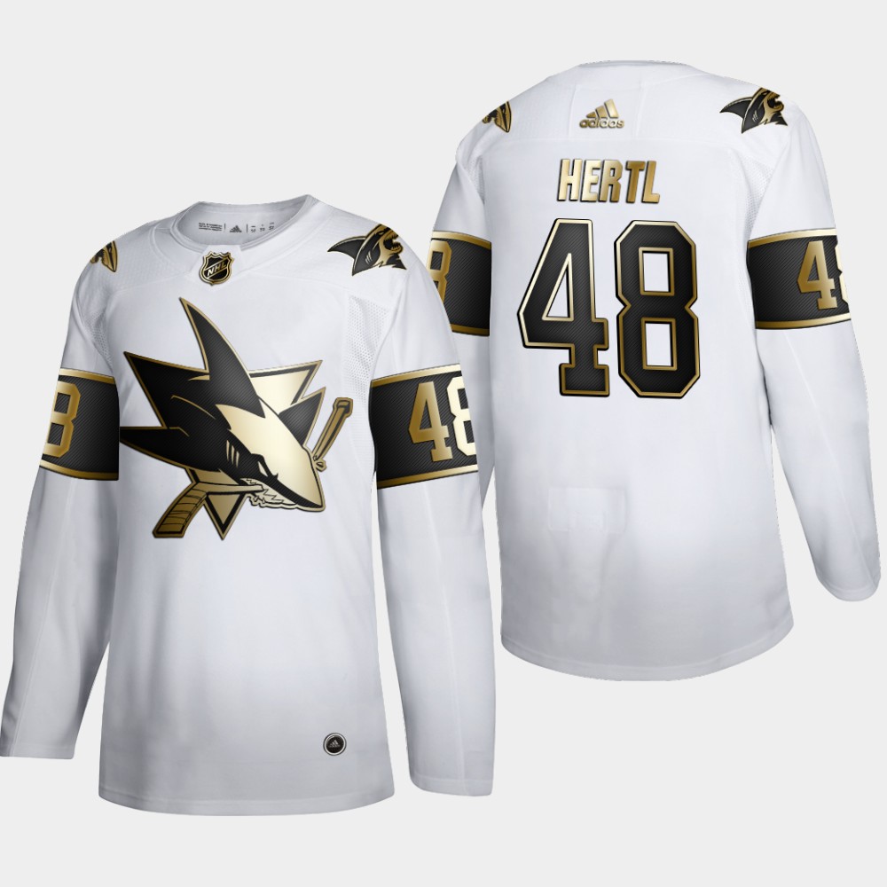 San Jose Sharks #48 Tomas Hertl Men's Adidas White Golden Edition Limited Stitched NHL Jersey