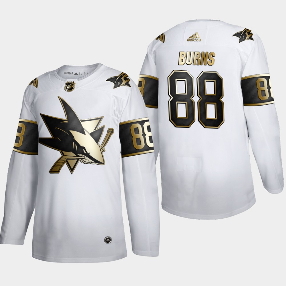 San Jose Sharks #88 Brent Burns Men's Adidas White Golden Edition Limited Stitched NHL Jersey