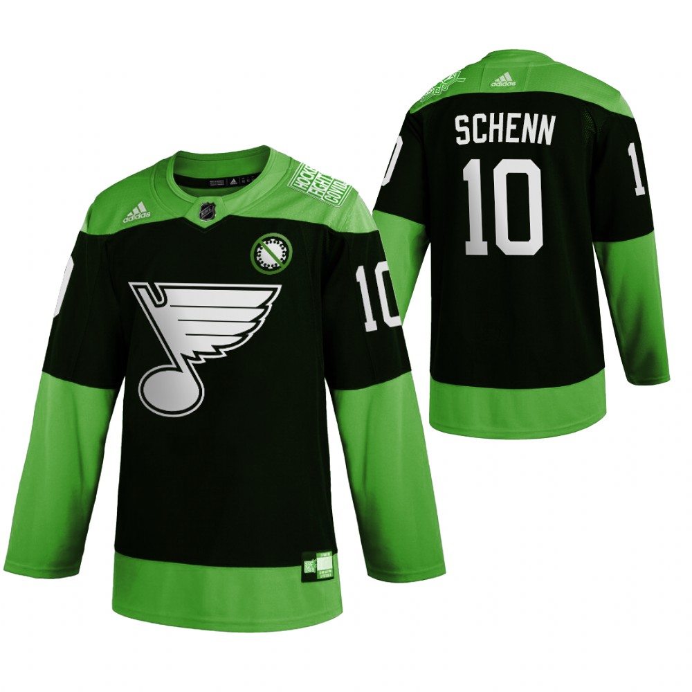 St. Louis Blues #10 Brayden Schenn Men's Adidas Green Hockey Fight nCoV Limited NHL Jersey