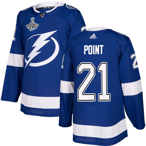 Adidas Lightning #21 Brayden Point Blue Home Authentic 2020 Stanley Cup Champions Stitched NHL Jersey