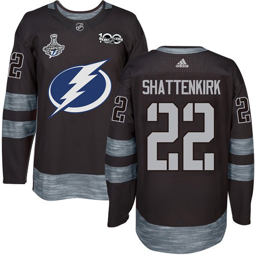 Adidas Lightning #22 Kevin Shattenkirk Black 1917-2017 100th Anniversary 2020 Stanley Cup Champions Stitched NHL Jersey