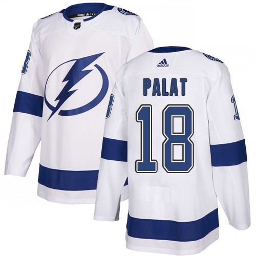 Adidas Lightning #18 Ondrej Palat White Road Authentic Stitched NHL Jersey