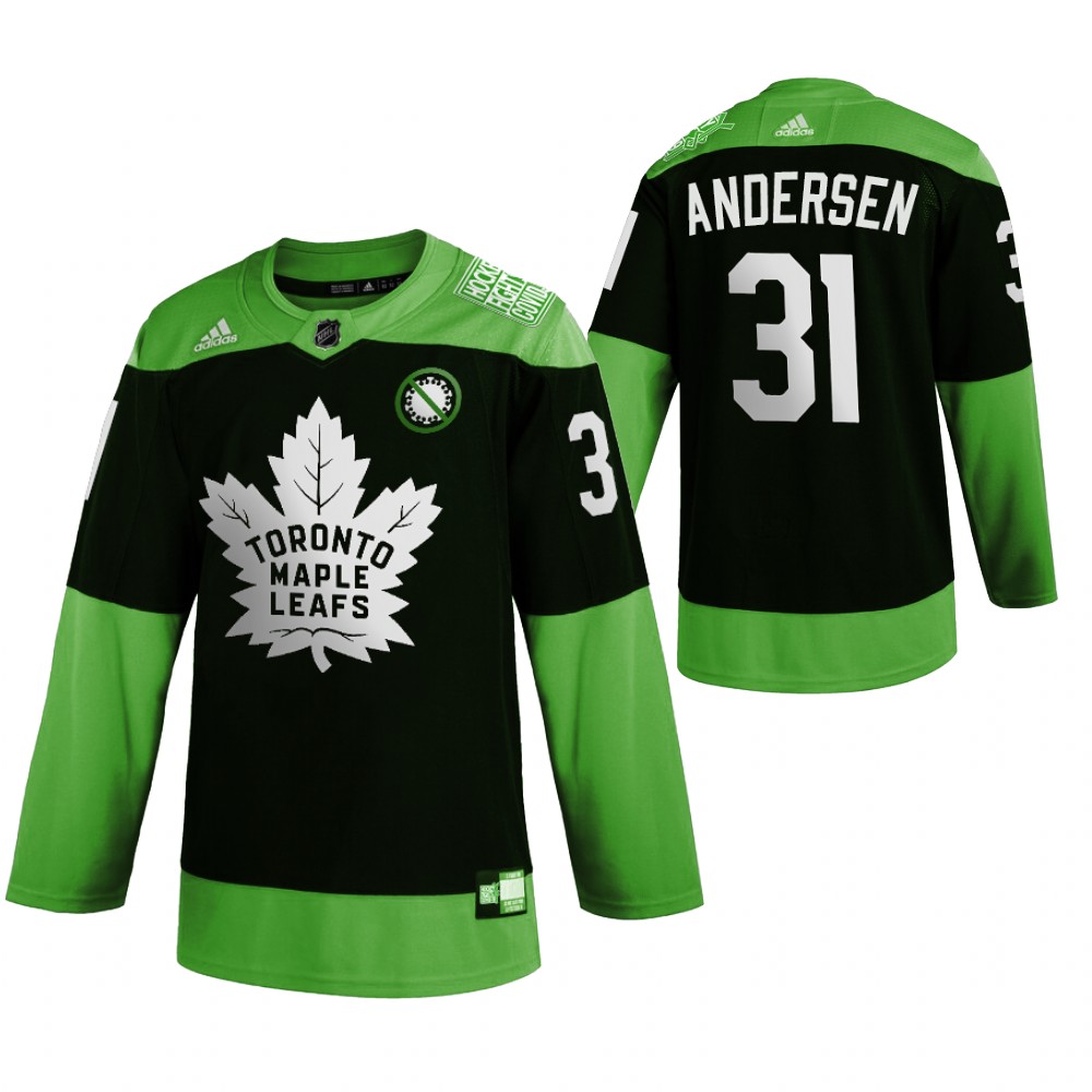 Toronto Maple Leafs #31 Frederik Andersen Men's Adidas Green Hockey Fight nCoV Limited NHL Jersey