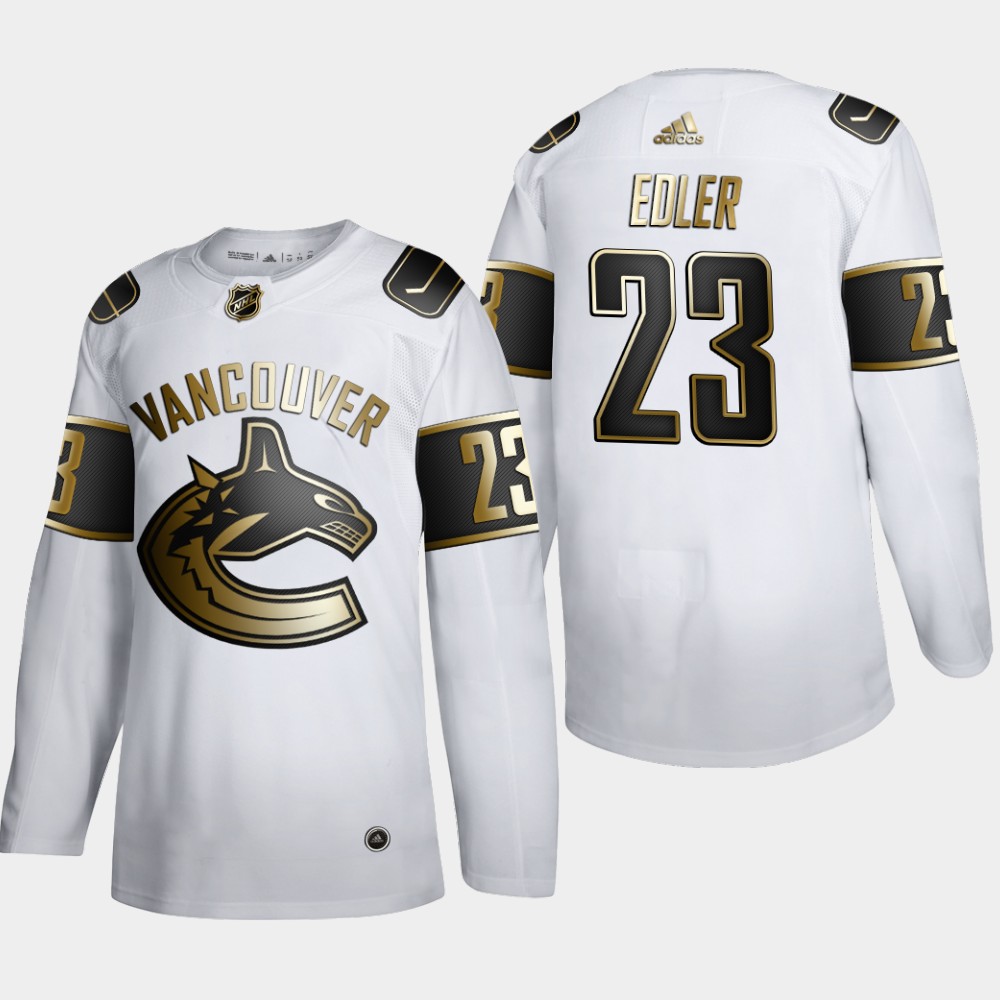Vancouver Canucks #23 Alexander Edler Men's Adidas White Golden Edition Limited Stitched NHL Jersey