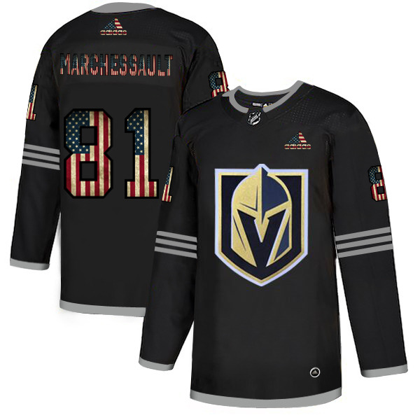 Vegas Golden Knights #81 Jonathan Marchessault Adidas Men's Black USA Flag Limited NHL Jersey