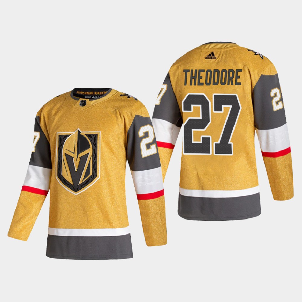 Vegas Golden Knights #27 Shea Theodore Men's Adidas 2020-21 Authentic Player Alternate Stitched NHL Jersey Gold