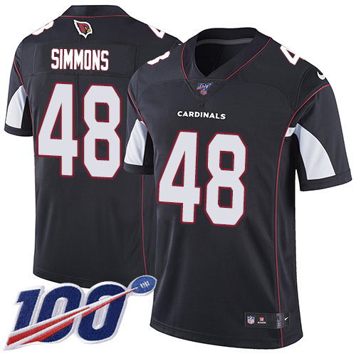Nike Cardinals #48 Isaiah Simmons Black Alternate Men's Stitched NFL 100th Season Vapor Untouchable Limited Jersey