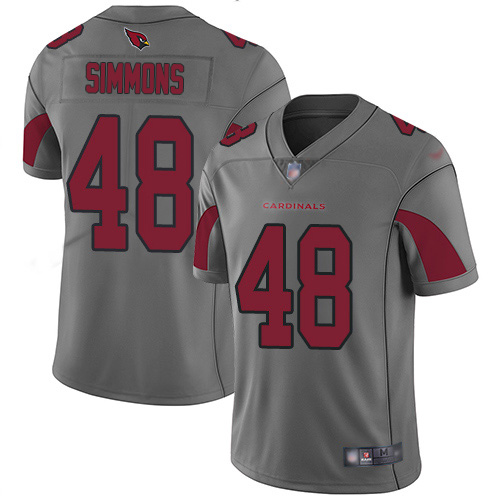 Nike Cardinals #48 Isaiah Simmons Silver Men's Stitched NFL Limited Inverted Legend Jersey