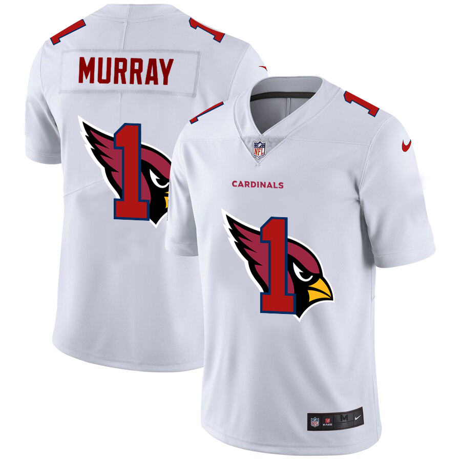 Arizona Cardinals #1 Kyler Murray White Men's Nike Team Logo Dual Overlap Limited NFL Jersey