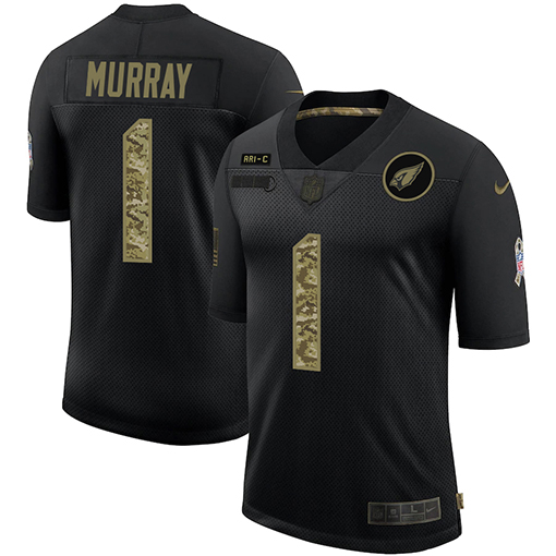 Arizona Cardinals #1 Kyler Murray Men's Nike 2020 Salute To Service Camo Limited NFL Jersey Black