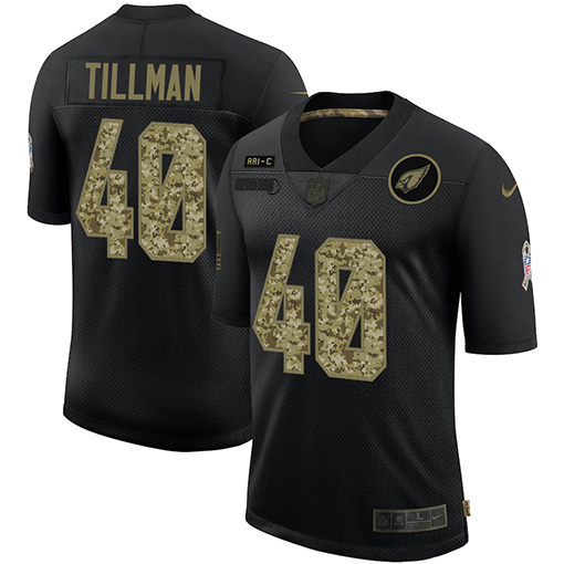 Arizona Cardinals #40 Pat Tillman Men's Nike 2020 Salute To Service Camo Limited NFL Jersey Black
