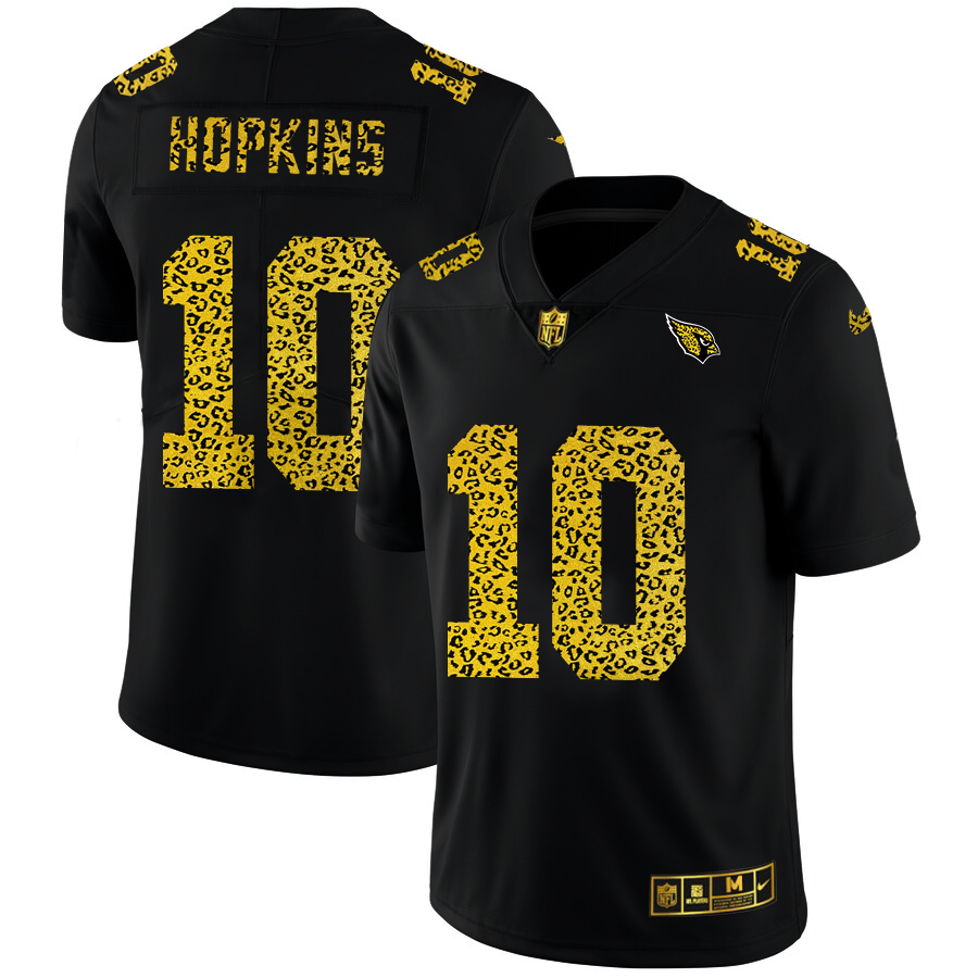 Arizona Cardinals #10 DeAndre Hopkins Men's Nike Leopard Print Fashion Vapor Limited NFL Jersey Black