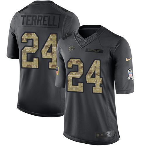 Nike Falcons #24 A.J. Terrell Black Men's Stitched NFL Limited 2016 Salute to Service Jersey