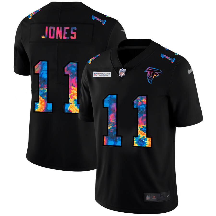 Atlanta Falcons #11 Julio Jones Men's Nike Multi-Color Black 2020 NFL Crucial Catch Vapor Untouchable Limited Jersey
