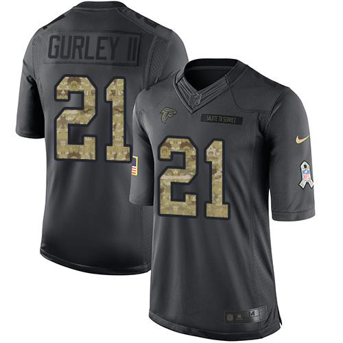 Nike Falcons #21 Todd Gurley II Black Men's Stitched NFL Limited 2016 Salute to Service Jersey