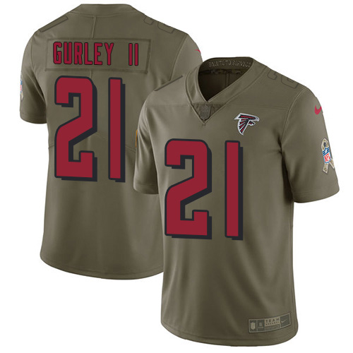 Nike Falcons #21 Todd Gurley II Olive Men's Stitched NFL Limited 2017 Salute To Service Jersey