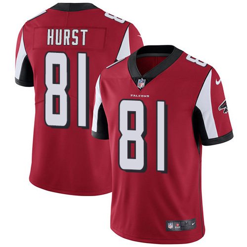 Nike Falcons #81 Hayden Hurst Red Team Color Men's Stitched NFL Vapor Untouchable Limited Jersey