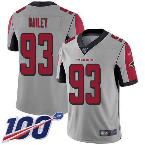 Nike Falcons #93 Allen Bailey Silver Men's Stitched NFL Limited Inverted Legend 100th Season Jersey