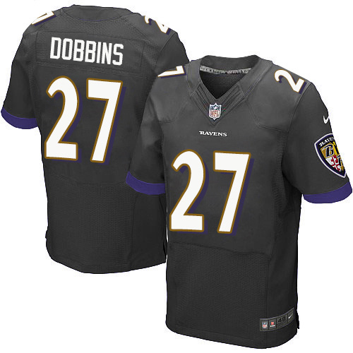 Nike Ravens #27 J.K. Dobbins Black Alternate Men's Stitched NFL New Elite Jersey