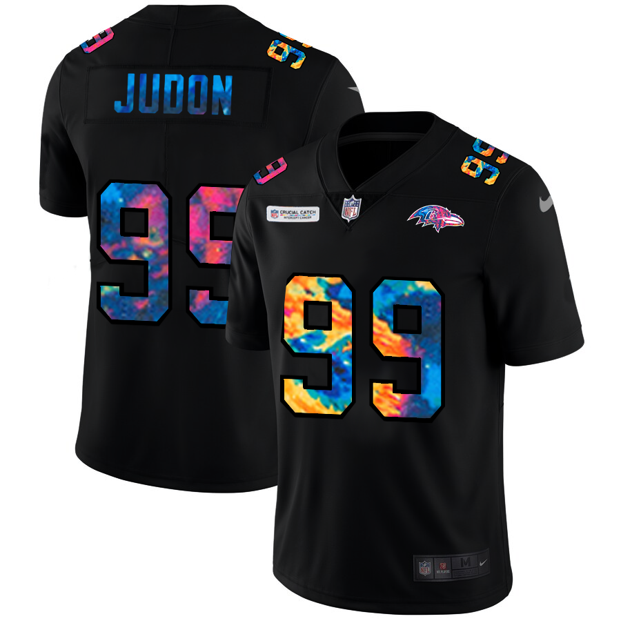 Baltimore Ravens #99 Matthew Judon Men's Nike Multi-Color Black 2020 NFL Crucial Catch Vapor Untouchable Limited Jersey