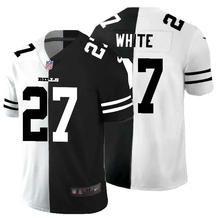 Buffalo Bills #27 Tre'Davious White Men's Black V White Peace Split Nike Vapor Untouchable Limited NFL Jersey