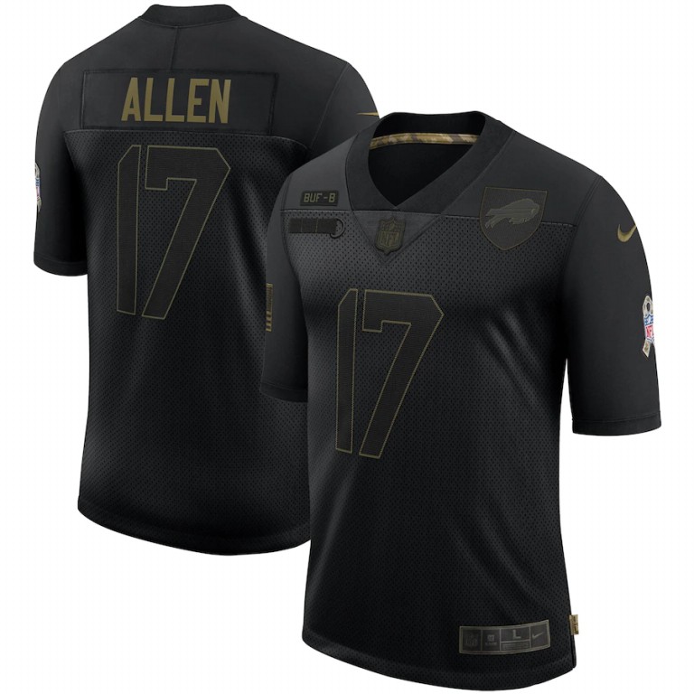 Buffalo Bills #17 Josh Allen Nike 2020 Salute To Service Limited Jersey Black