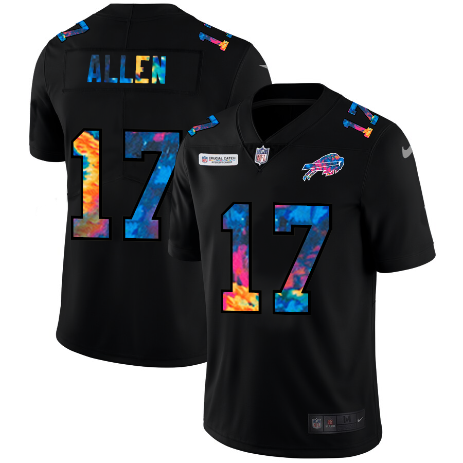Buffalo Bills #17 Josh Allen Men's Nike Multi-Color Black 2020 NFL Crucial Catch Vapor Untouchable Limited Jersey