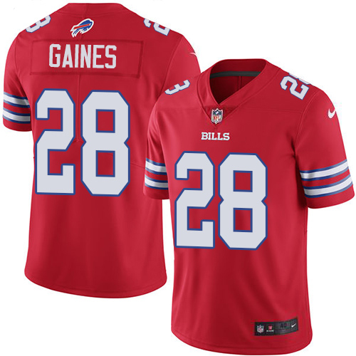 Nike Bills #28 E.J. Gaines Red Men's Stitched NFL Limited Rush Jersey
