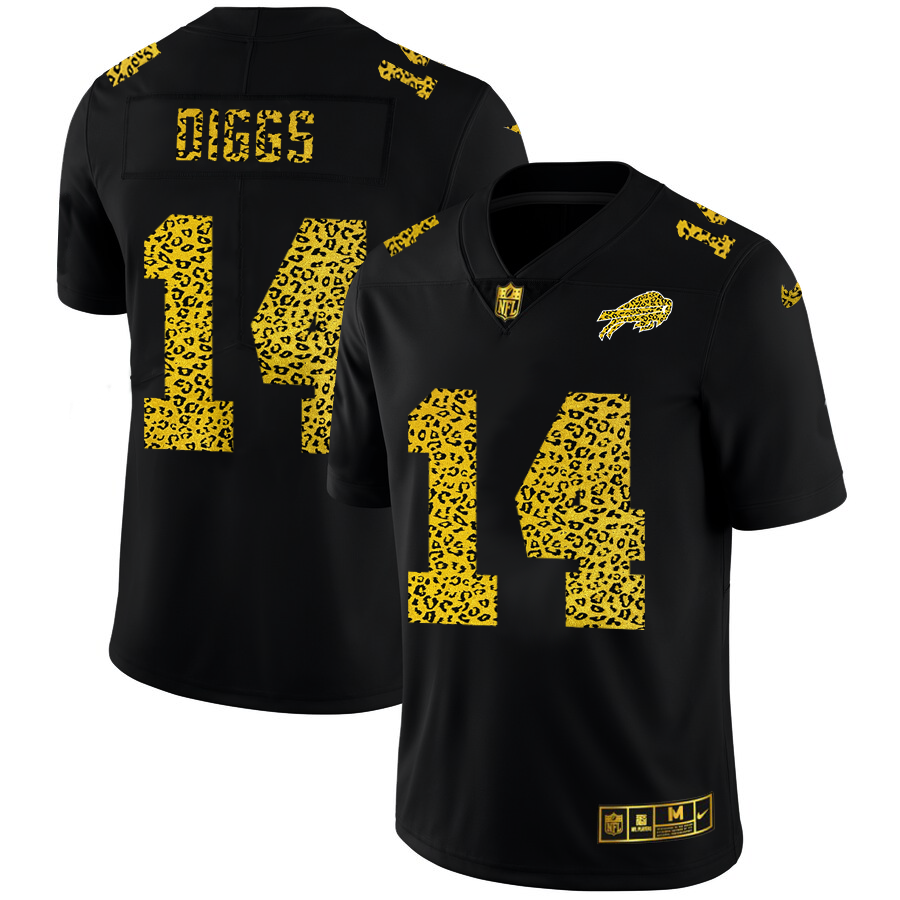 Buffalo Bills #14 Stefon Diggs Men's Nike Leopard Print Fashion Vapor Limited NFL Jersey Black