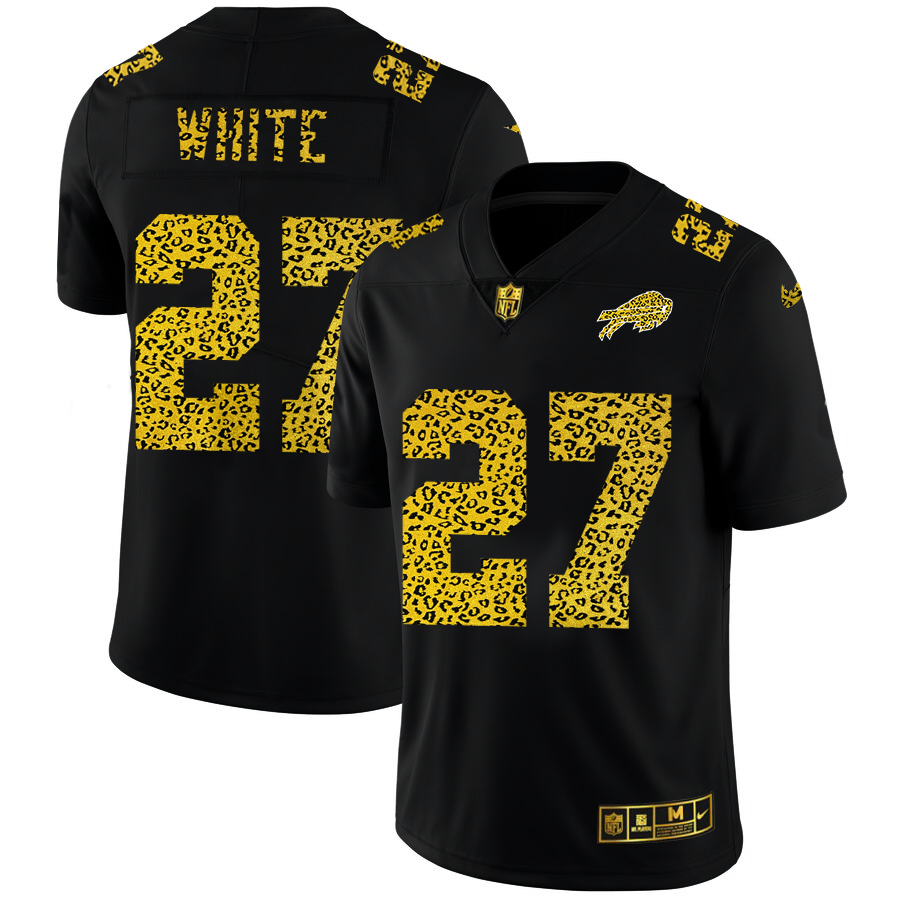 Buffalo Bills #27 Tre'Davious White Men's Nike Leopard Print Fashion Vapor Limited NFL Jersey Black