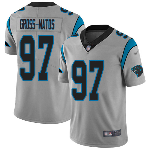 Nike Panthers #97 Yetur Gross-Matos Silver Men's Stitched NFL Limited Inverted Legend Jersey