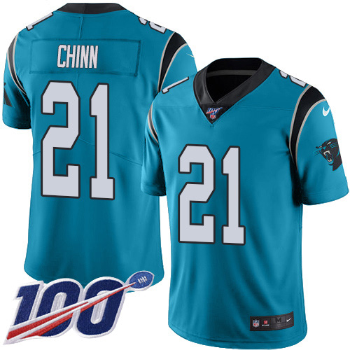 Nike Panthers #21 Jeremy Chinn Blue Alternate Men's Stitched NFL 100th Season Vapor Untouchable Limited Jersey