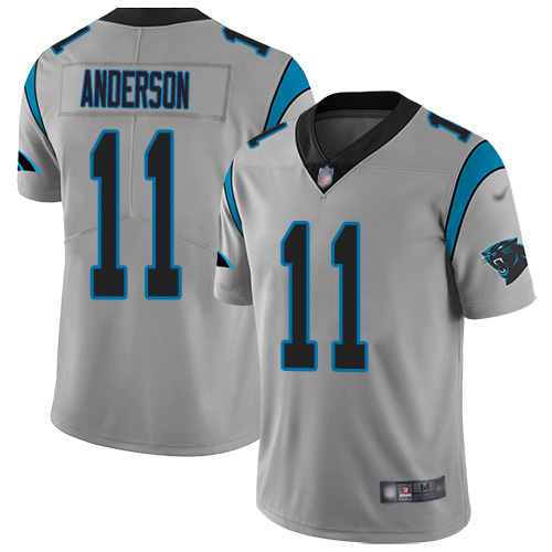 Nike Panthers #11 Robby Anderson Silver Men's Stitched NFL Limited Inverted Legend Jersey