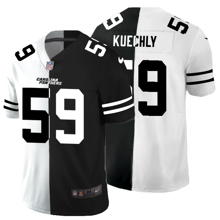 Carolina Panthers #59 Luke Kuechly Men's Black V White Peace Split Nike Vapor Untouchable Limited NFL Jersey