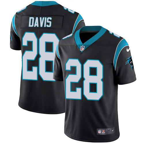 Nike Panthers #28 Mike Davis Black Team Color Men's Stitched NFL Vapor Untouchable Limited Jersey