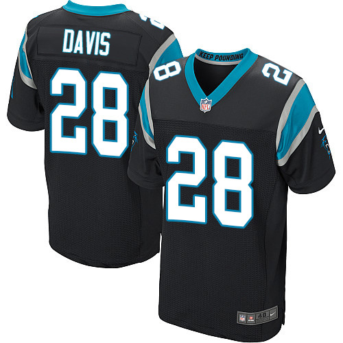 Nike Panthers #28 Mike Davis Black Team Color Men's Stitched NFL Vapor Untouchable Elite Jersey