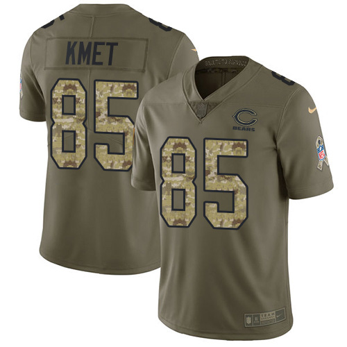 Nike Bears #85 Cole Kmet Olive/Camo Men's Stitched NFL Limited 2017 Salute To Service Jersey