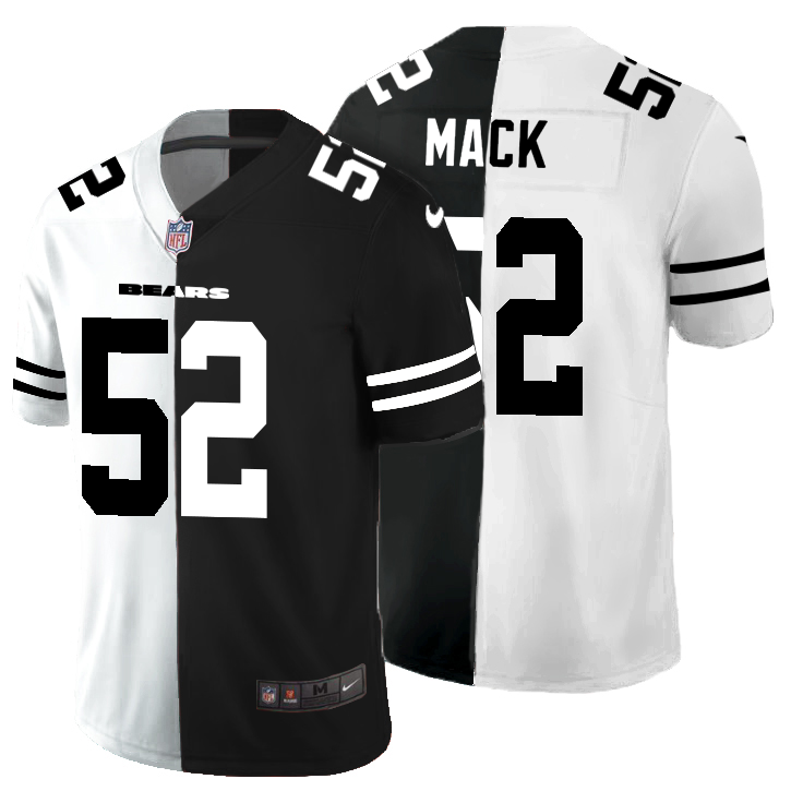 Chicago Bears #52 Khalil Mack Men's Black V White Peace Split Nike Vapor Untouchable Limited NFL Jersey