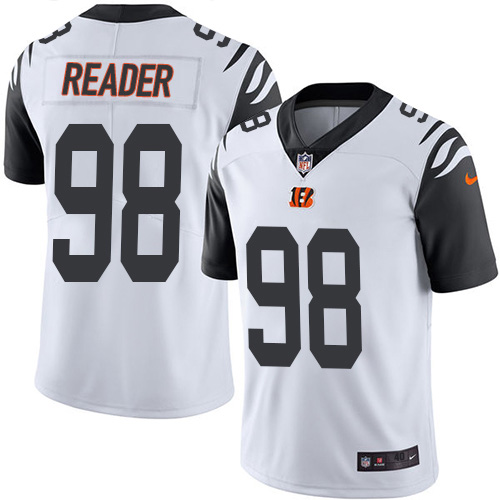Nike Bengals #98 D.J. Reader White Men's Stitched NFL Limited Rush Jersey