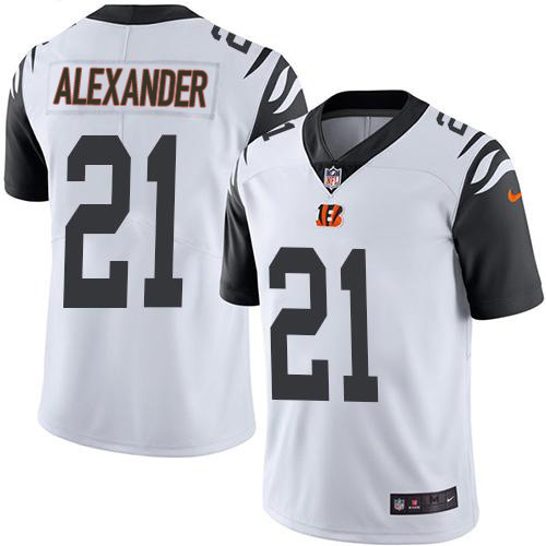 Nike Bengals #21 Mackensie Alexander White Men's Stitched NFL Limited Rush Jersey